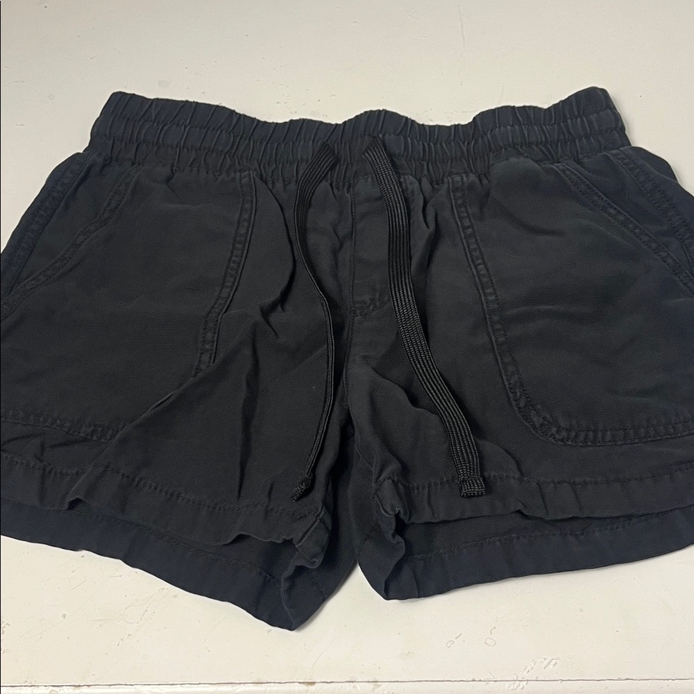 Maurices Small Elastic Waist Pull On Black Tie Shorts